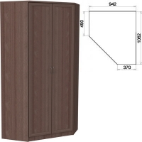 Несимметричный угловой шкаф со штангой и полками №403 - Изображение 4